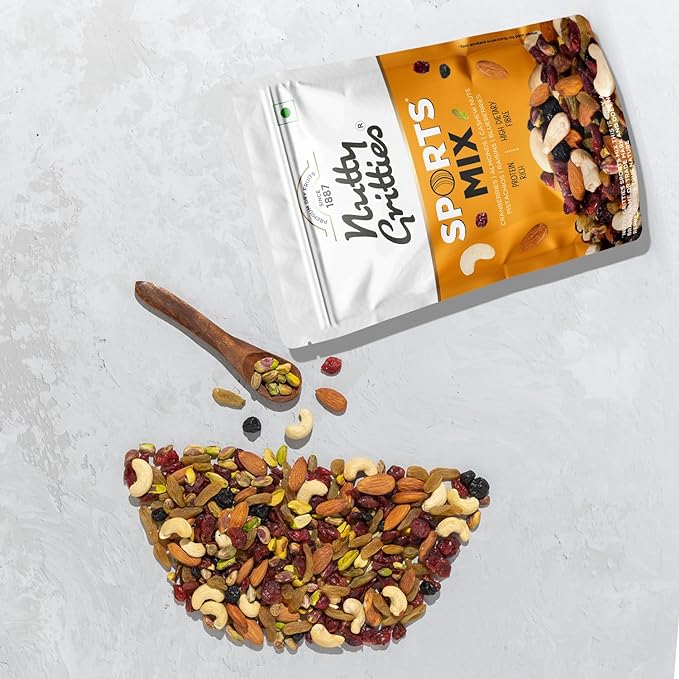 Nuts, Dates, Berries Combo - Sports Mix 350g, Kalmi Dates 350g, Super Seeds Mix 200g, Mix Berries 200g (1.1kg)