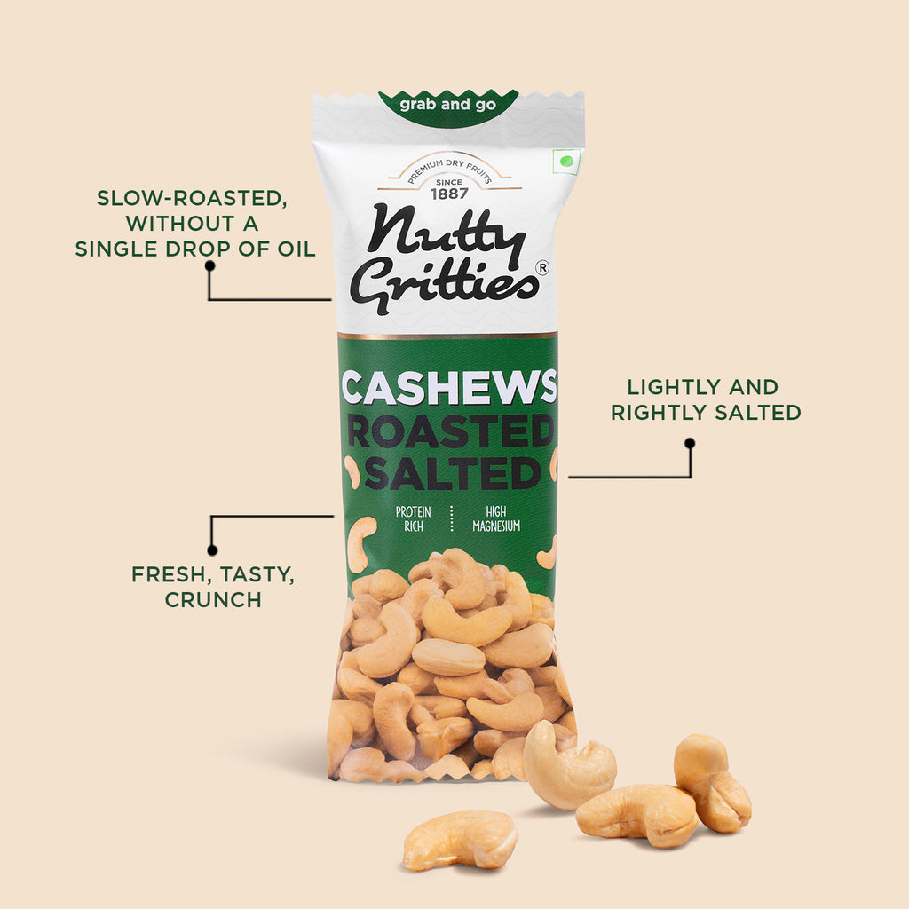 Cashews Roasted, Lightly Salted (Pack 6x40g each) - 240g