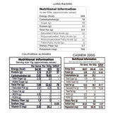 Combo Pack - California Almonds, Cashew Nuts and Long Raisins, 600g