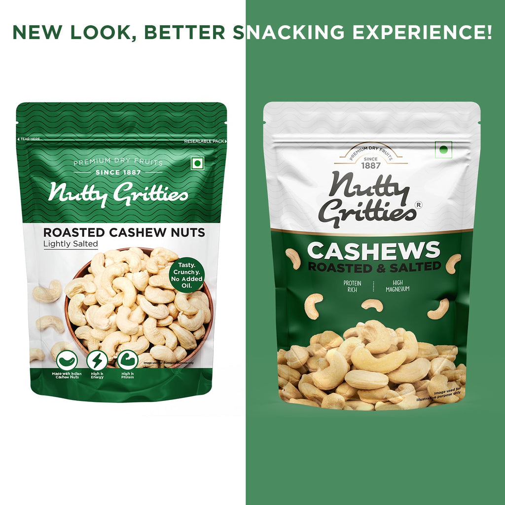 Salted Roasted Cashews, lightly salted Premium Jumbo Size ( Pack of 5 x 200g  )- 1kg
