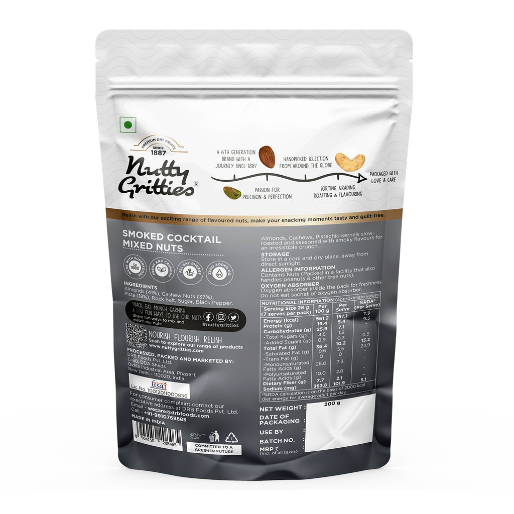 Smoked Cocktail Mixed Nuts - 200g
