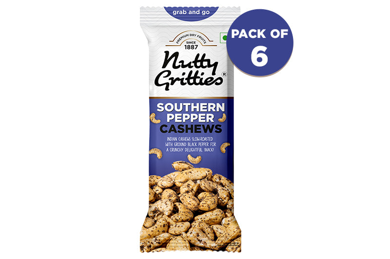 Southern Pepper Cashews (Pack of 6 x 40g each) 240g