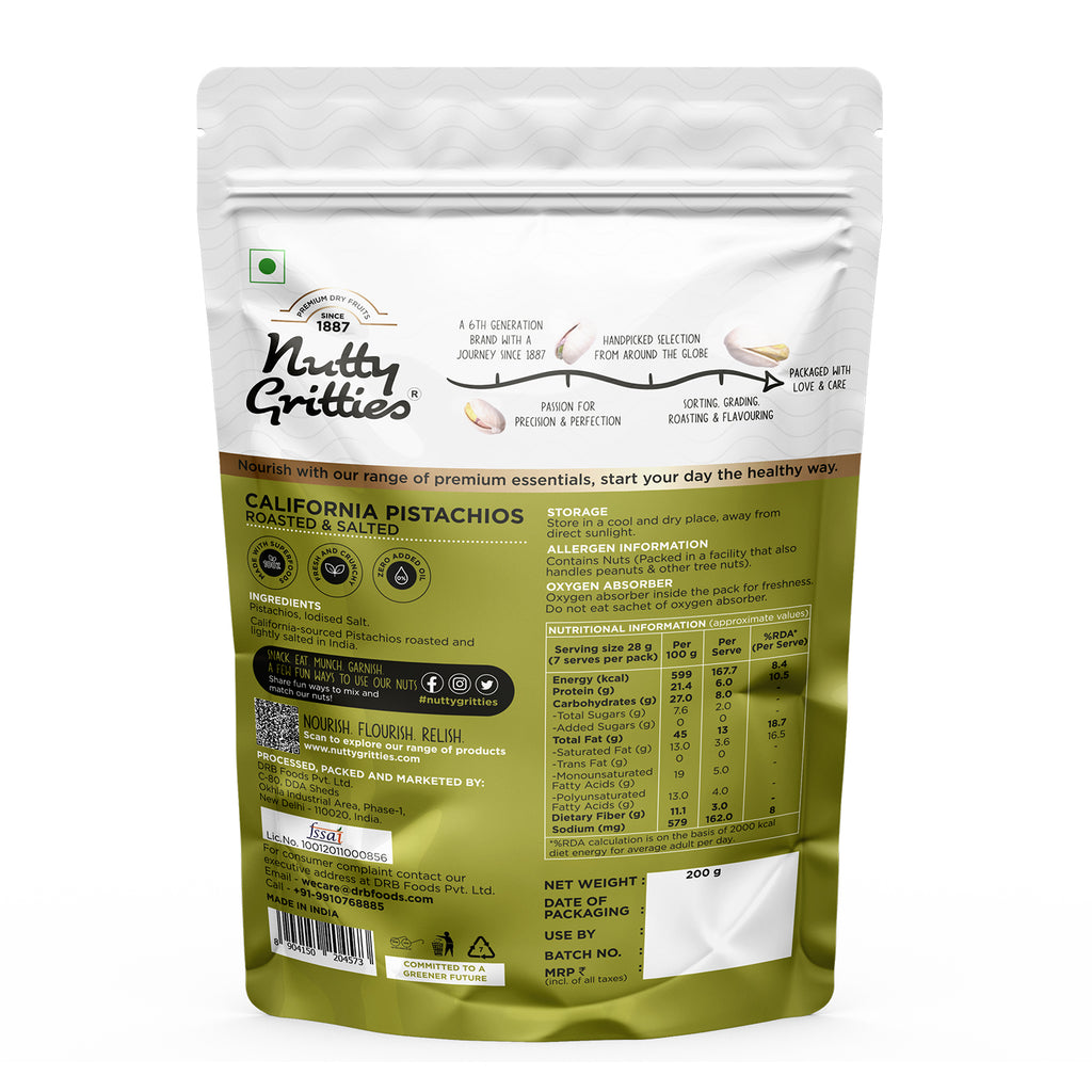 California Pistachios Roasted & Lightly Salted - 200g