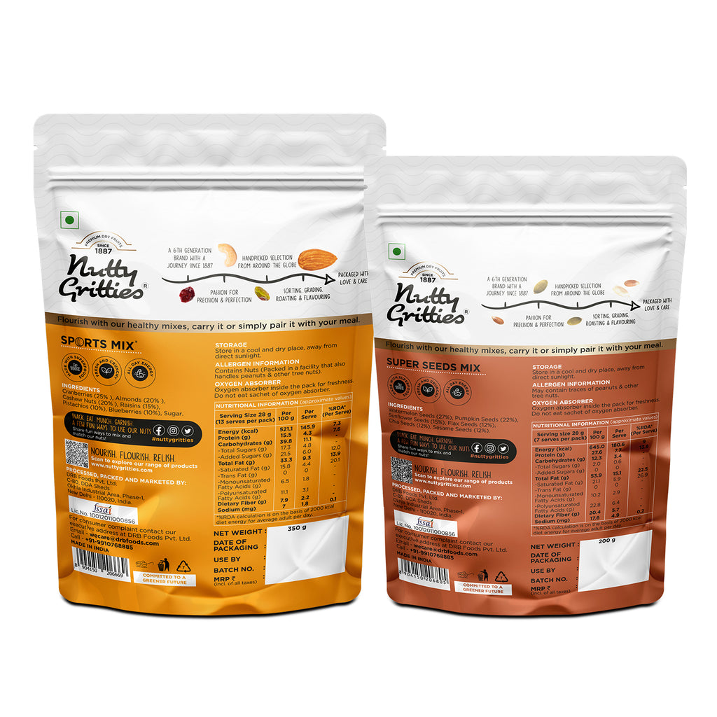 Combo Pack - Sports Mix 350 g, Super Seeds Mix 200g - 550g