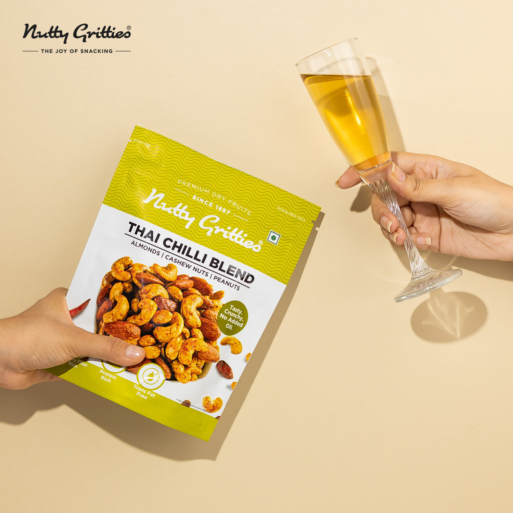 Smoked Cocktail Mixed Nuts, Thai Chilli Blend Combo pack - 400g