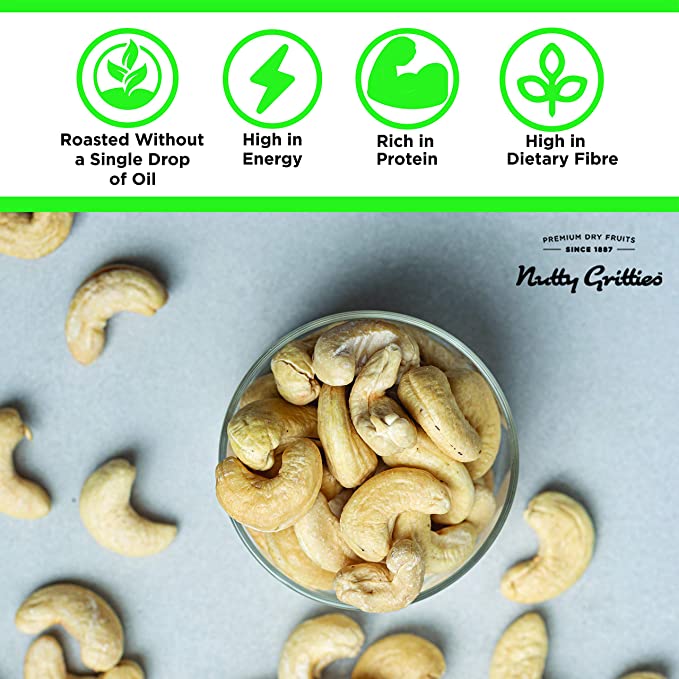 Salted Roasted Cashews, lightly salted Premium Jumbo Size ( Pack of 5 x 200g  )- 1kg