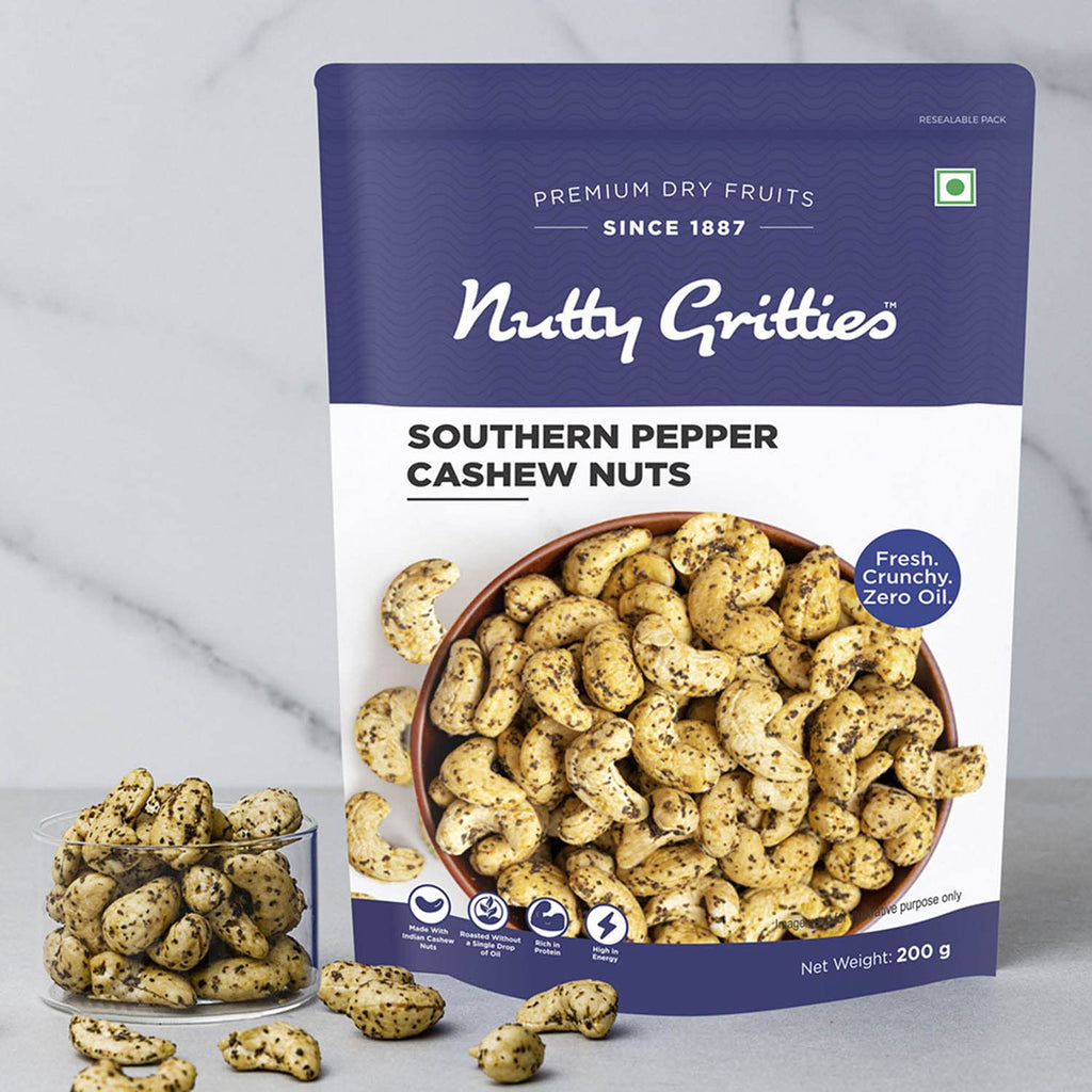 Southern Pepper Cashew Zero Breakage Nuts - 200g