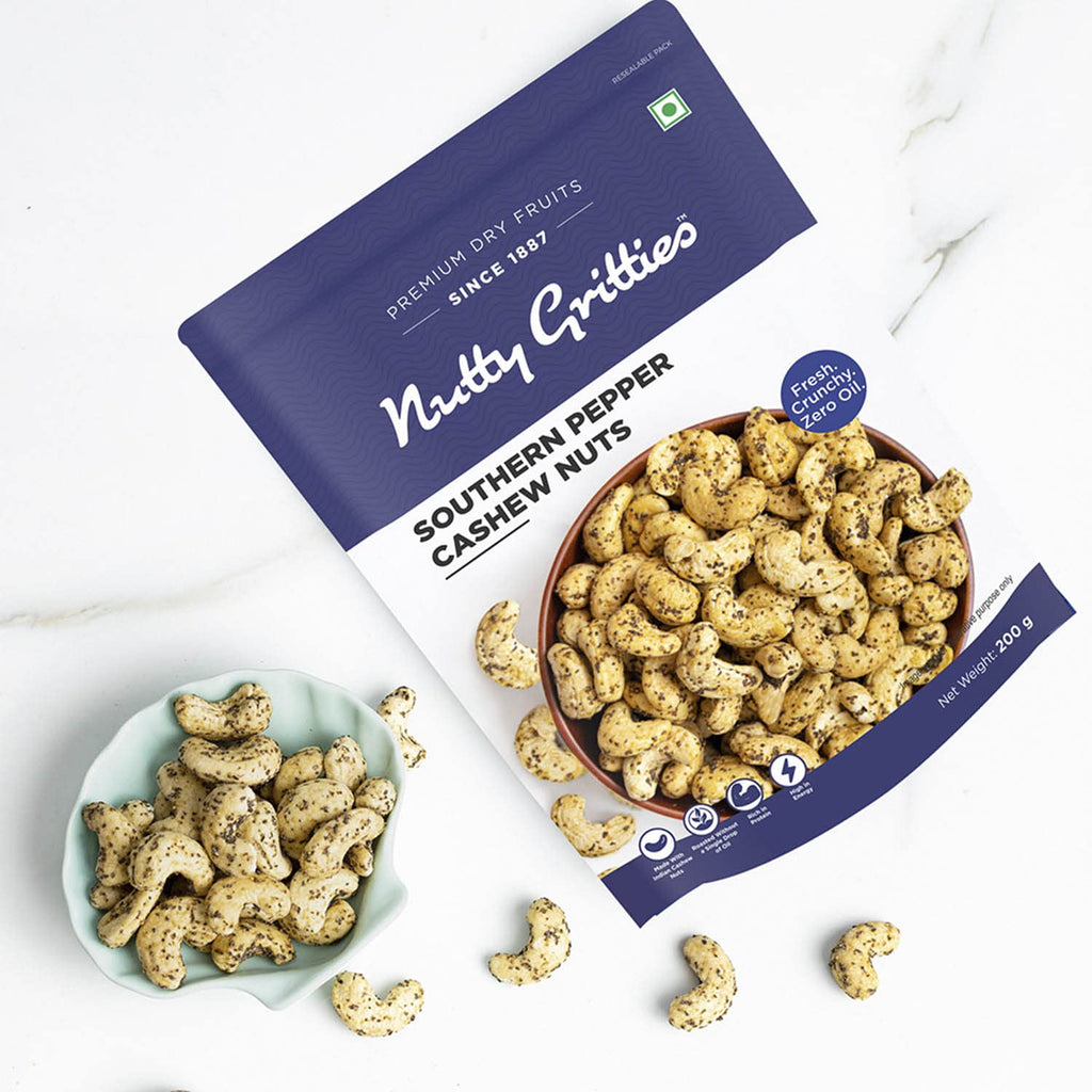 Southern Pepper Cashew Zero Breakage Nuts - 200g