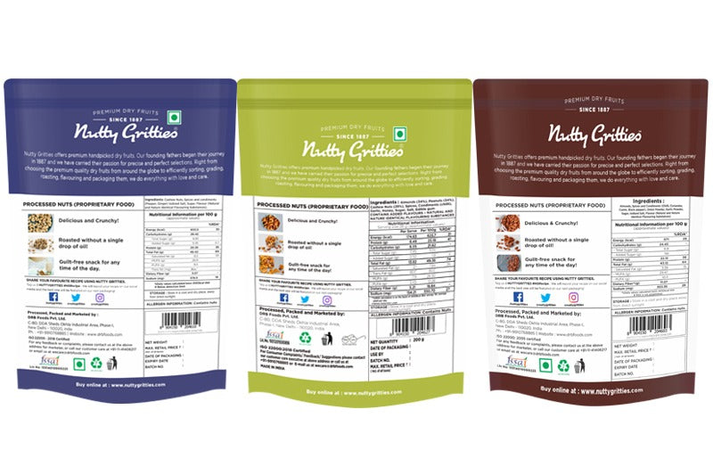 Barbeque Almonds, Thai Chilli Blend, Pepper Cashews Combo - 600g