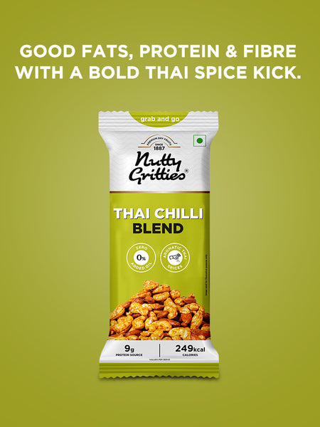 Thai Chilli Blend Trail Mix | Spicy Roasted Almonds, Cashews & Peanuts | 40 g