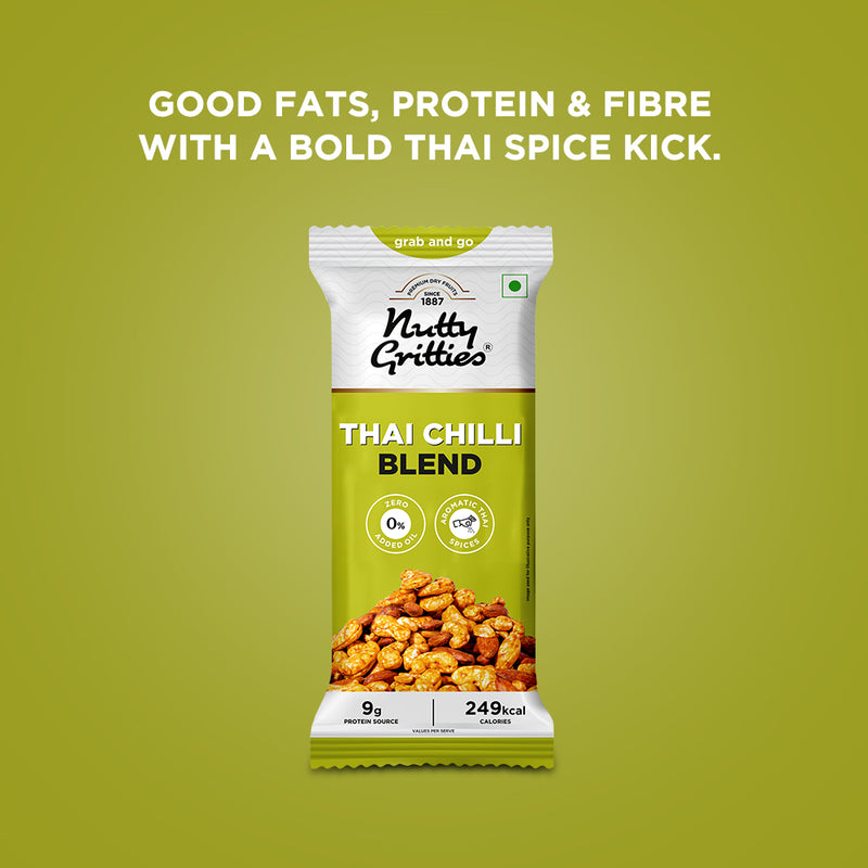 Thai Chilli Blend Trail Mix | Spicy Roasted Almonds, Cashews & Peanuts | 40 g