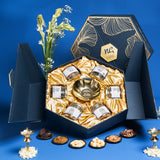 Nutty Gritties LUXE EDITION Premium Dry Fruit Gift Box  | Curated Selection of Jumbo Dates, Cashews, Almonds, Raisins, Pecans &  Macadamia | Includes Elegant Brass Finish Bowl | 1.08KG