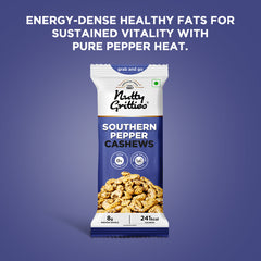 Southern Pepper Cashews | Black Pepper Flavoured Roasted Cashews | 40 g