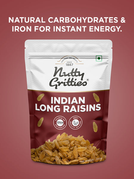 Indian Long Raisins | Naturally Sweet & Fruity | 200 g
