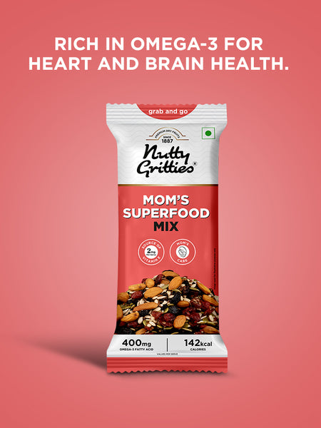 Mom’s Superfood Mix | Nuts, Seeds & Dried Berries | Grab & Go Pack | 28 g