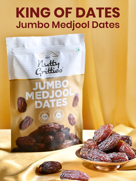 Nutty Gritties Medjool Dates | Large, Soft & Naturally Sweet | No Added Sugar | 350g