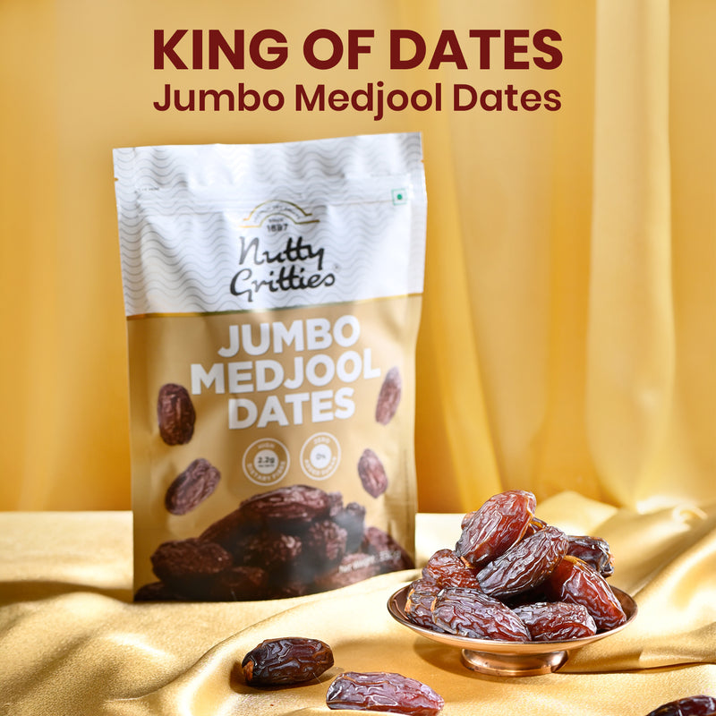Nutty Gritties Medjool Dates | Large, Soft & Naturally Sweet | No Added Sugar | 350g