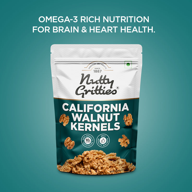 California Walnut Kernels (Pack of 2 x 200g Each ) - 400g