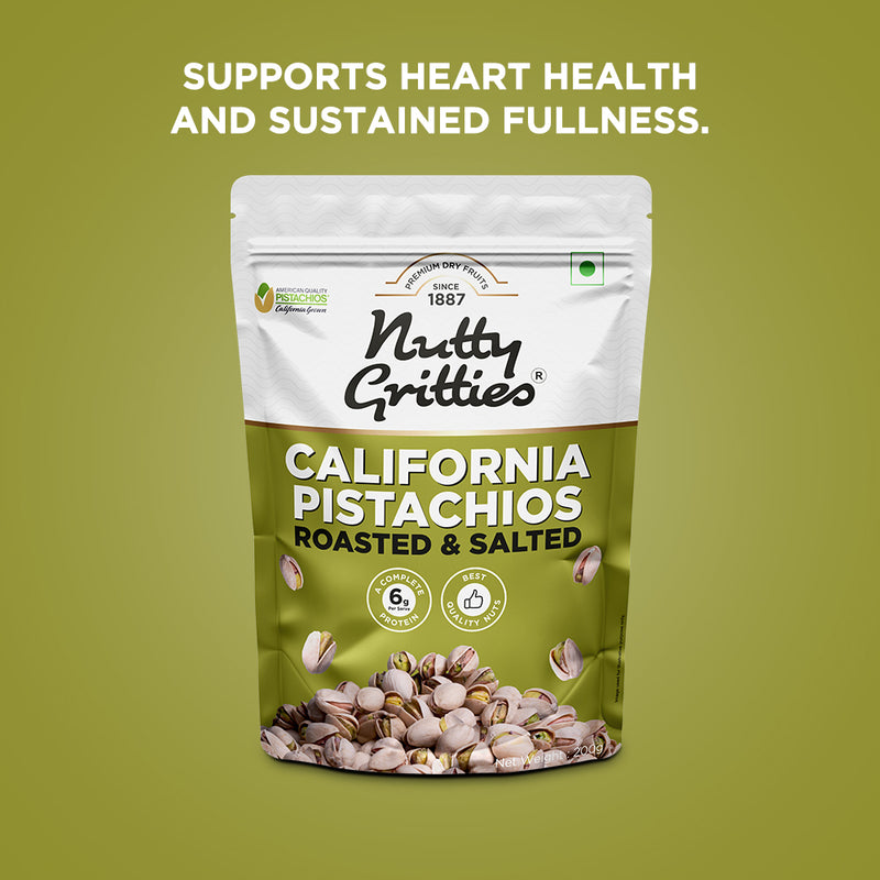 California Pistachios Roasted & Lightly salted (Pack of 4 x 200g  Each) -800g
