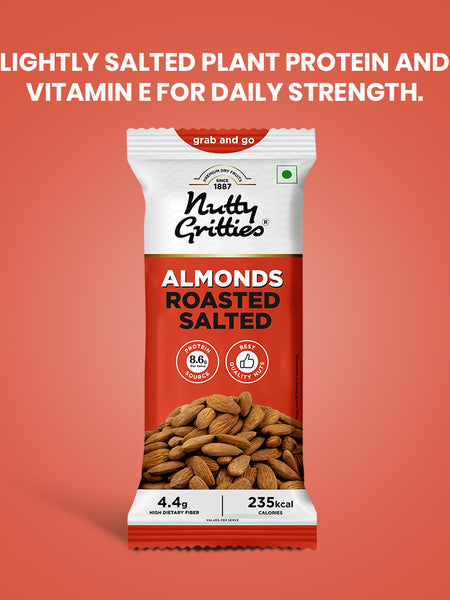 California Almonds Roasted, Lightly Salted (Pack of 6x40g each) - 240g