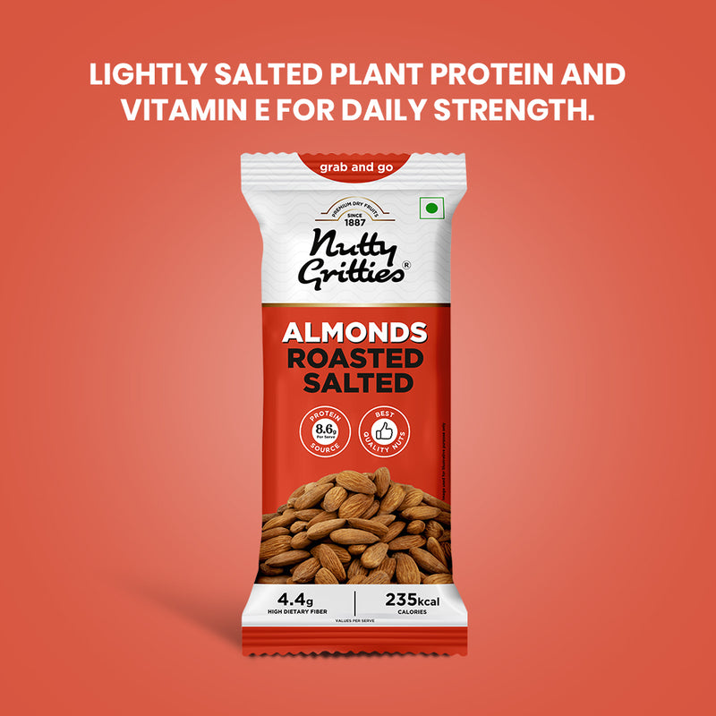 California Almonds Roasted, Lightly Salted (Pack of 6x40g each) - 240g