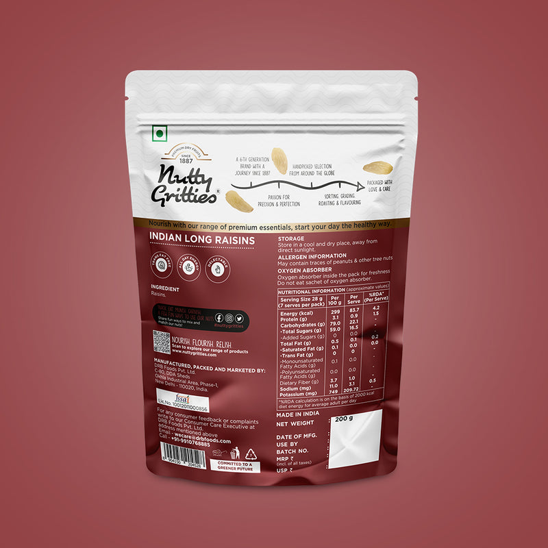 Indian Long Raisins | Naturally Sweet & Fruity | 200 g