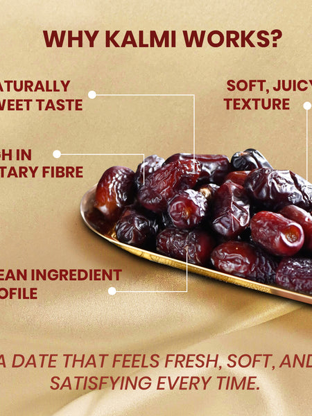 Nutty Gritties Kalmi Dates | Naturally Sweet, Soft & Juicy | Pack of 5 x 350g Each - 1.75kg