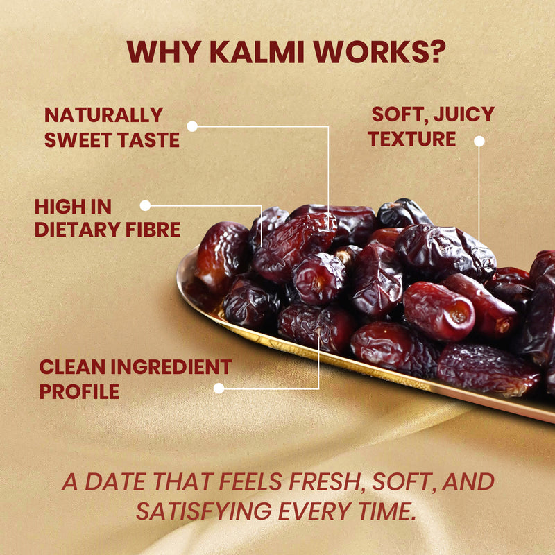 Nutty Gritties Kalmi Dates | Naturally Sweet, Soft & Juicy | Pack of 5 x 350g Each - 1.75kg