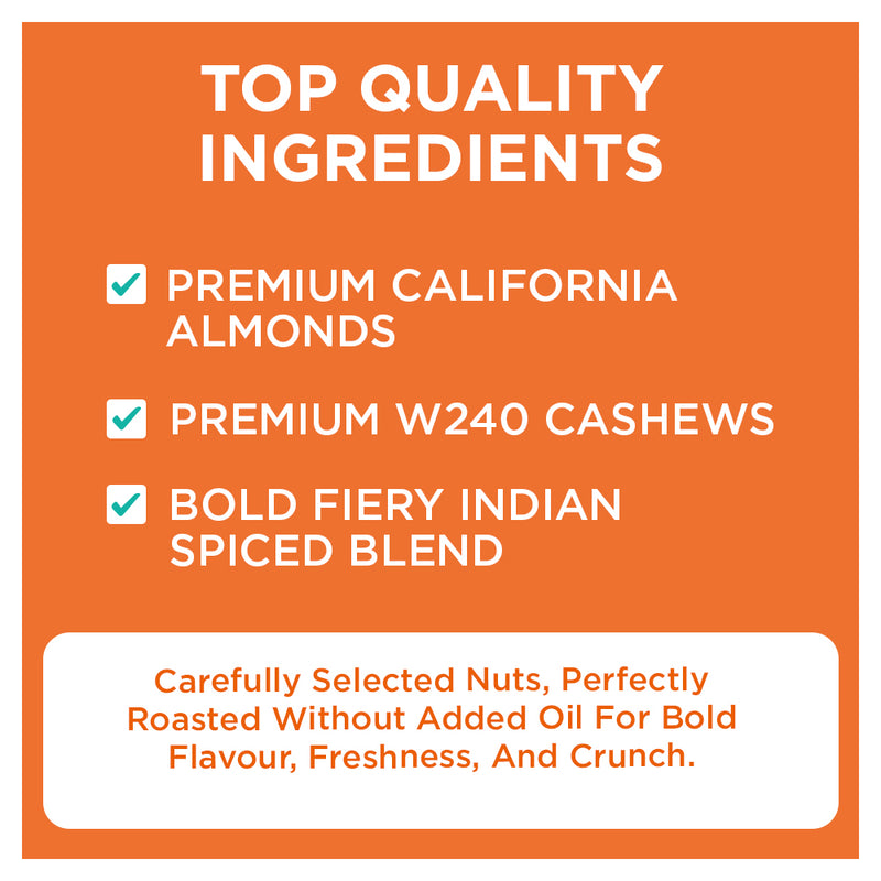 Fiery Indian Spiced  Almonds & Cashews 180g