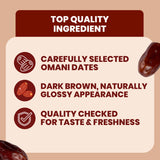 Nutty Gritties Omani Dates | Soft & Juicy, Naturally Sweet | No Added Suga | 500g