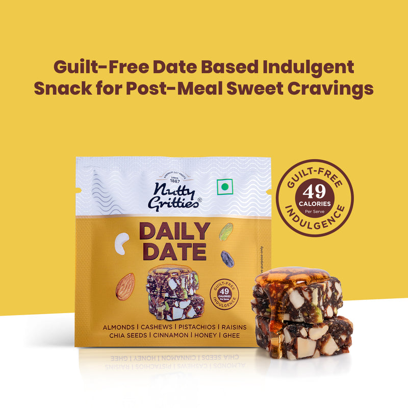 Nutty Gritties Daily Date – Guilt-Free Indulgent Snack (Pack of 10)