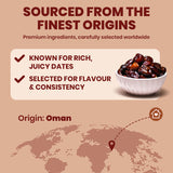 Nutty Gritties Omani Dates | Soft & Juicy, Naturally Sweet | No Added Suga | 500g
