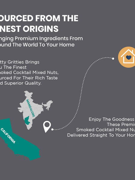 Smoked Cocktail Mixed Nuts | Smoked Flavour Almonds, Cashews & Pistachios | 40 g