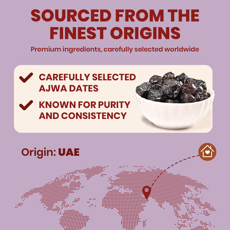 Nutty Gritties Ajwa Dates | Naturally Sweet, Soft Texture | Pack of 5 x 350g Each - 1.75Kg
