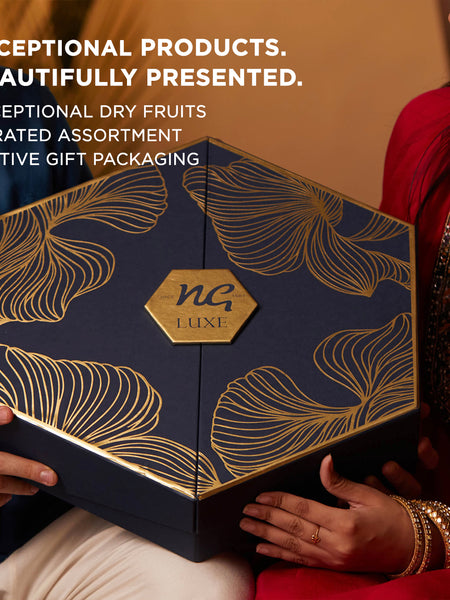 Nutty Gritties LUXE EDITION | Luxury Dry Fruit Gift Hamper with Brass-Finish Bowl