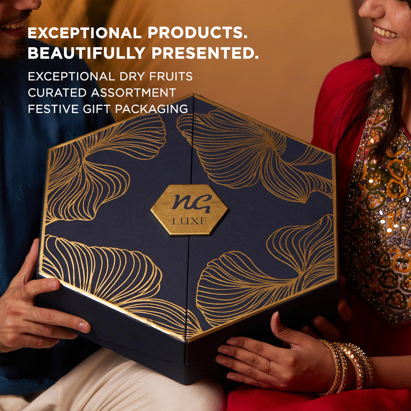 Nutty Gritties LUXE EDITION | Luxury Dry Fruit Gift Hamper with Brass-Finish Bowl