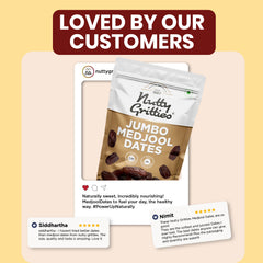 Nutty Gritties Medjool Dates | Large, Soft & Naturally Sweet | No Added Sugar | 350g