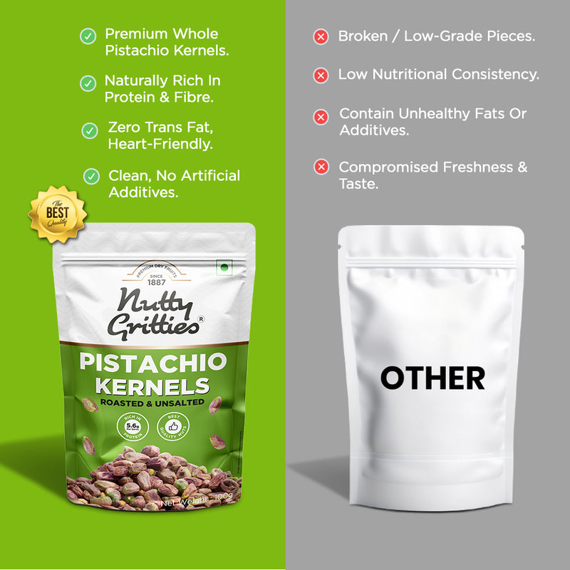 Roasted Unsalted Pistachio Kernels | 100 g