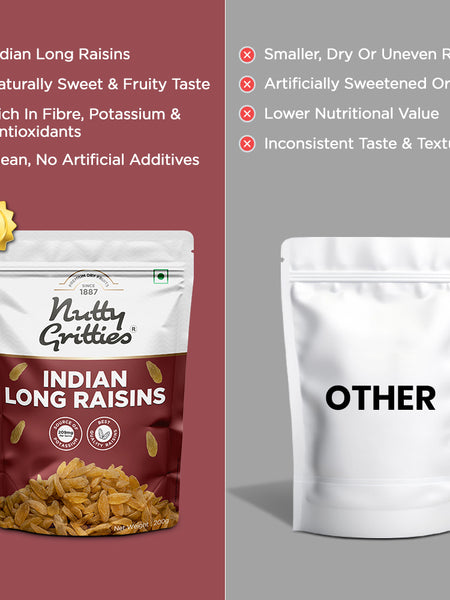 Indian Long Raisins | Naturally Sweet & Fruity | 200 g