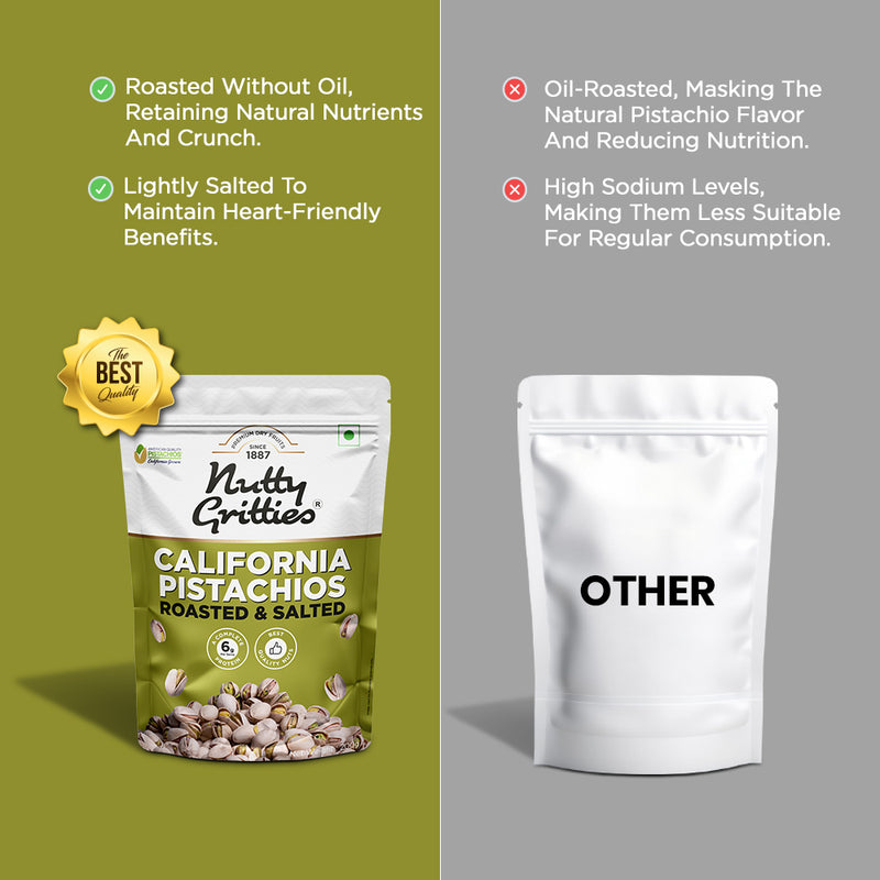 California Pistachios Roasted & Lightly salted (Pack of 4 x 200g  Each) -800g