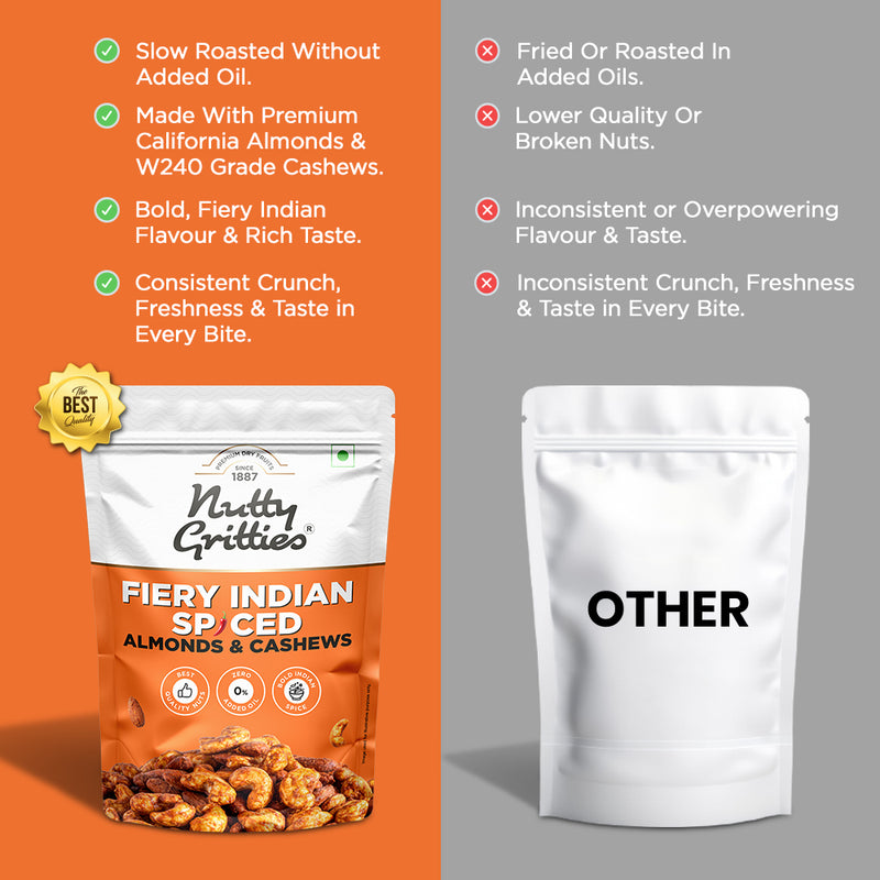 Fiery Indian Spiced  Almonds & Cashews 180g