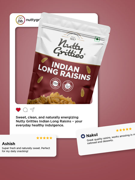 Indian Long Raisins | Naturally Sweet & Fruity | 200 g