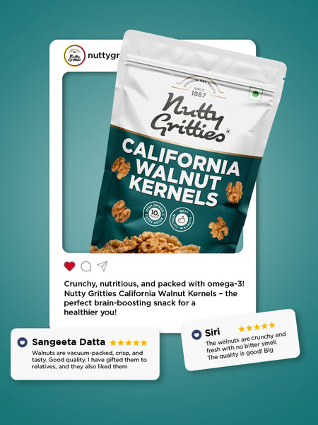 California Walnut Kernels (Pack of 2 x 200g Each ) - 400g