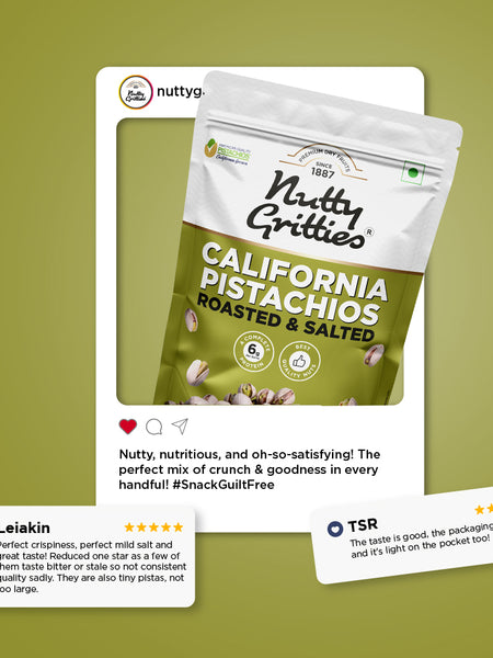 California Pistachios Roasted & Lightly salted (Pack of 4 x 200g  Each) -800g
