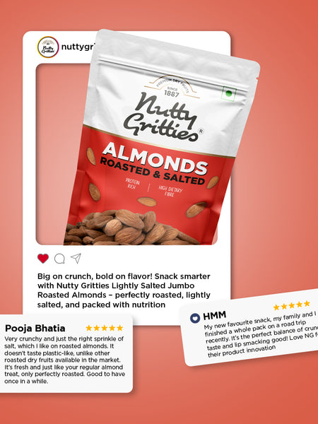 Roasted Almonds, lightly salted -  200g