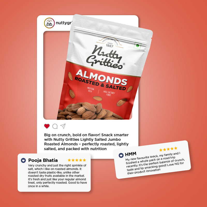 Roasted Almonds, lightly salted -  200g