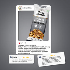 Smoked Cocktail Mixed Nuts | Smoked Flavour Almonds, Cashews & Pistachios | 40 g