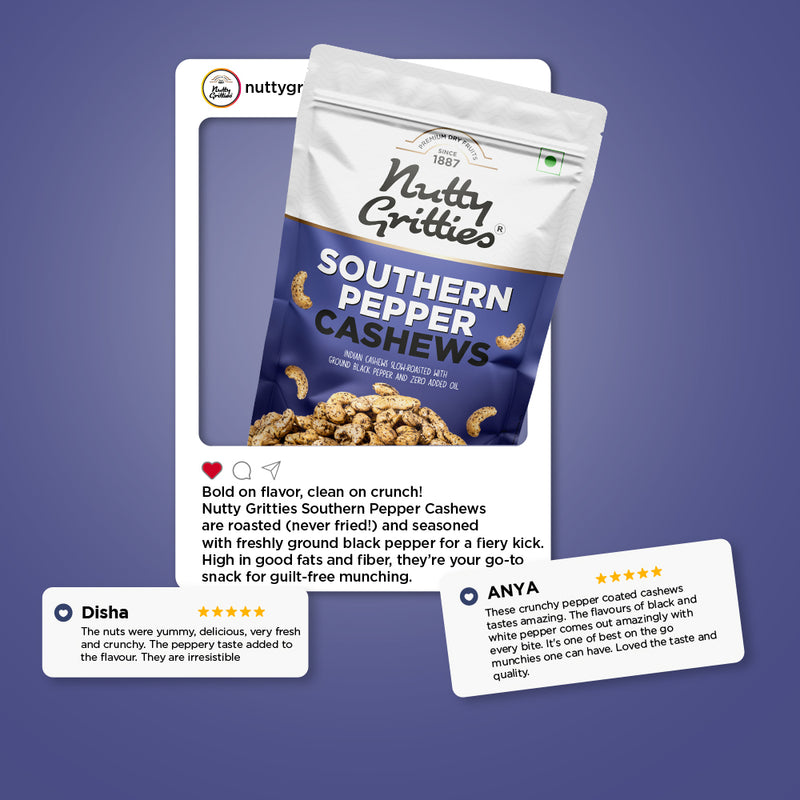 Southern Pepper Cashew Zero Breakage Nuts - 200g