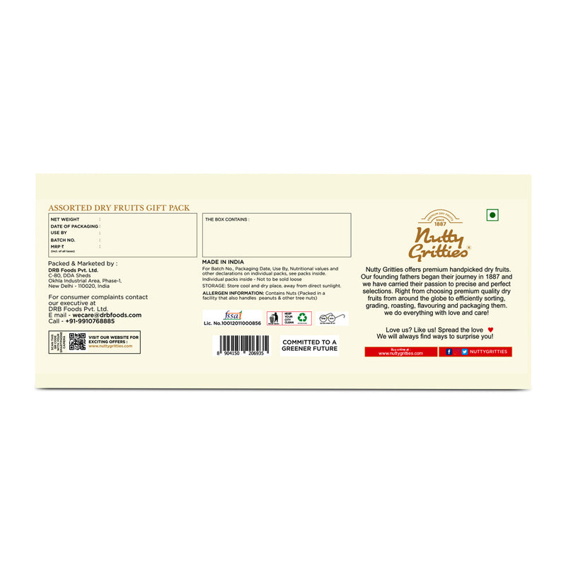 Nutty Gritties Gold Jar Gift Box | Exceptional Nut Mixes & Berries | Limited Edition | 400g