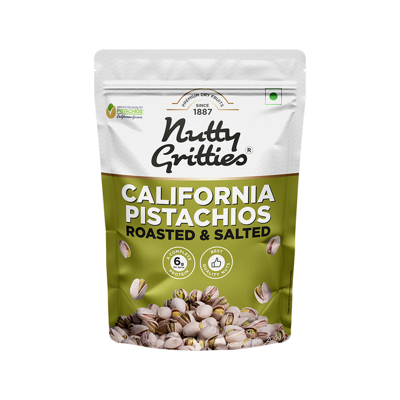California Pistachios Roasted & Lightly salted (Pack of 4 x 200g  Each) -800g